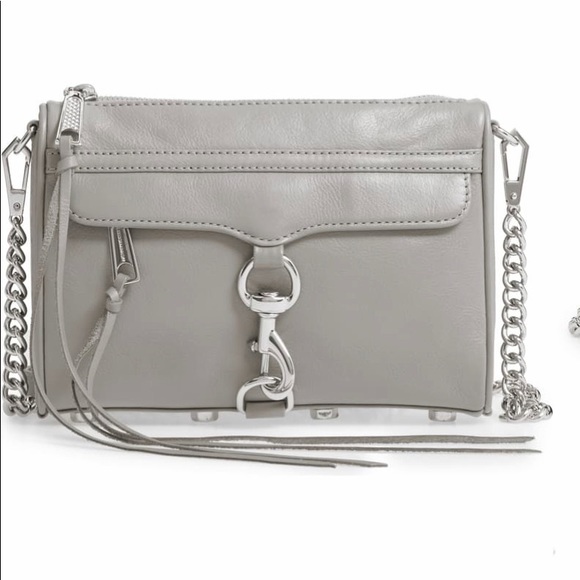 Rebecca Minkoff Handbags - Rebecca Minkoff gray leather bag with silver hardware